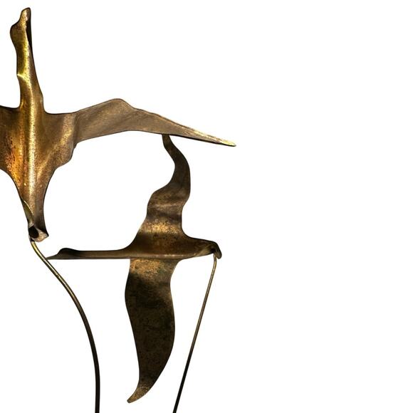 MCM Brutalist Style Seagulls Kinetic Wires in Flight Vintage Tabletop Sculpture - Picture 4 of 5